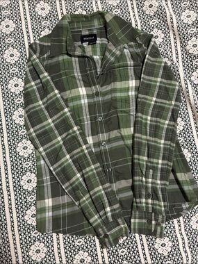 Green Plaid Marmot Flannel Shirt